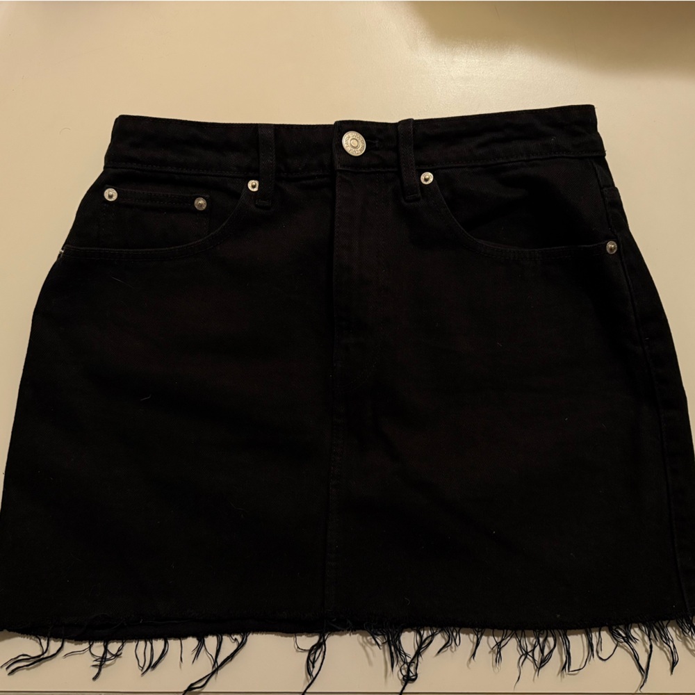 Classic Black Denim Skirt Zara
